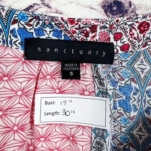 Sanctuary Bohemian Patchwork Ruffle Dress Sz Small - Picture 5 of 5